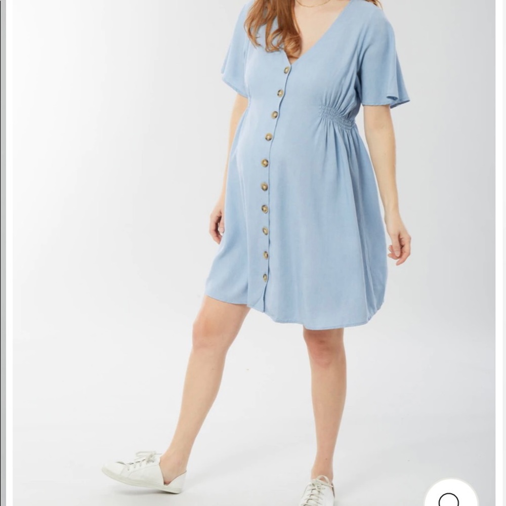Ingrid+Isabel flutter sleeve chambray dress